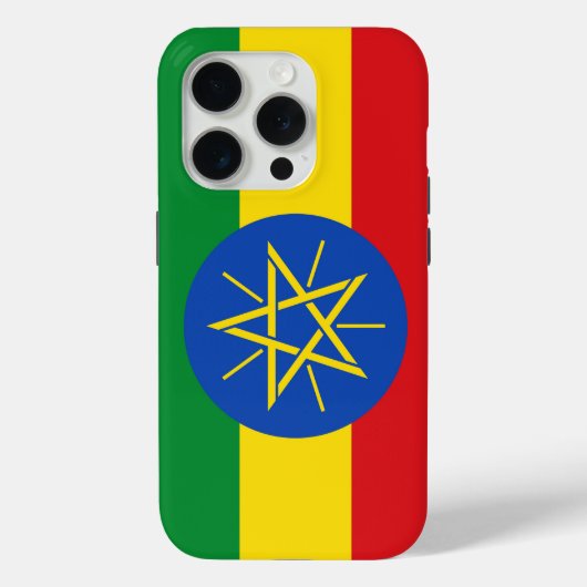 Apple iPhone 15 Pro Case-Mate, Ethiopië vlag Case-Mate iPhone Case (Achterkant)