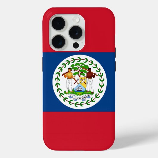 Apple iPhone 15 Pro Case-Mate, vlag van Belize Case-Mate iPhone Case (Achterkant)