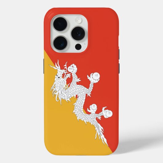 Apple iPhone 15 Pro Case-Mate, vlag van Bhutan Case-Mate iPhone Case (Achterkant)
