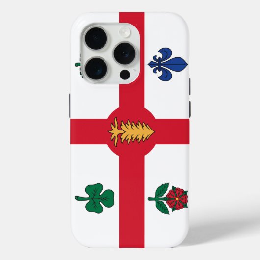 Apple iPhone 15 Pro Case-Mate, vlag van Montreal Case-Mate iPhone Case (Achterkant)