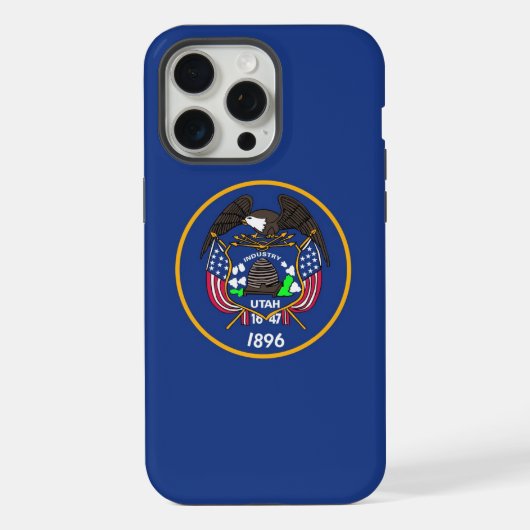 Apple iPhone 15 Pro Max, vlag van Utah Hoesje (Achterkant)