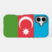 Apple iPhone 16 Case-Mate met de vlag van Azerbeid Hoesje (Achterkant horizontaal)