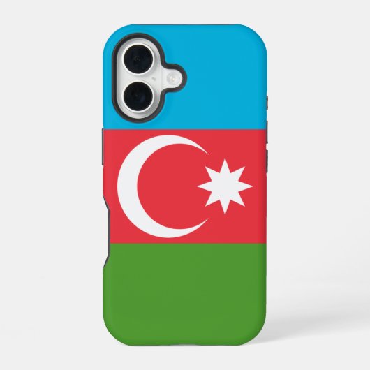 Apple iPhone 16 Case-Mate met de vlag van Azerbeid Hoesje (Achterkant)