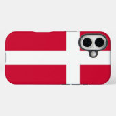 Apple iPhone 16 Case-Mate met Deense vlag Case (Achterkant (horizontaal))