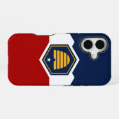 Apple iPhone 16 Hoes, vlag van Utah Hoesje (Achterkant horizontaal)