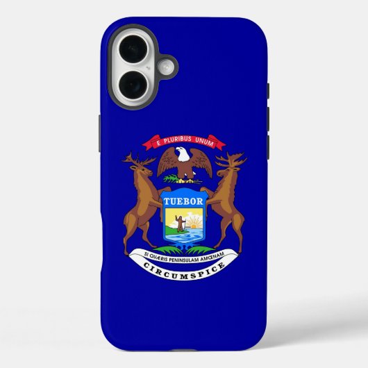 Apple iPhone 16 Plus Case-Mate, Michigan flag Case-Mate iPhone Case (Achterkant)