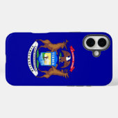 Apple iPhone 16 Plus Case-Mate, vlag van Michigan Case-Mate iPhone Case (Achterkant (horizontaal))