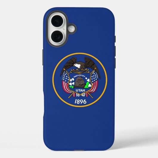 Apple iPhone 16 Plus Case, Utah State old flag Case-Mate iPhone Case (Achterkant)