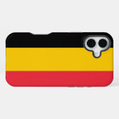 Apple iPhone 16 Plus Mate, Belgische vlag Hoesje (Achterkant horizontaal)