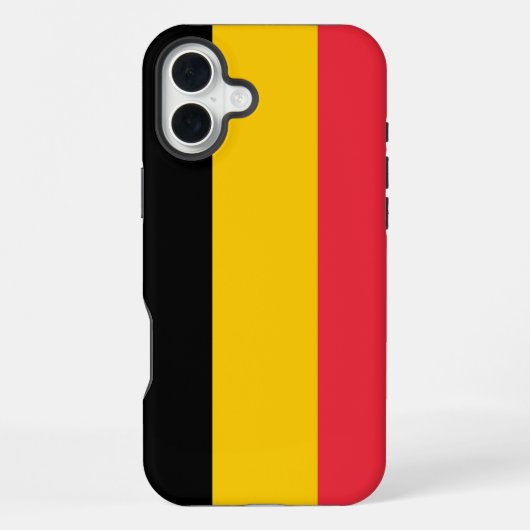Apple iPhone 16 Plus Mate, Belgische vlag Hoesje (Achterkant)