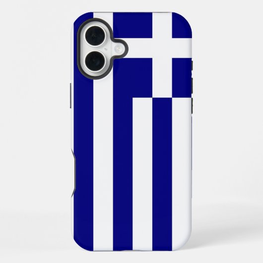 Apple iPhone 16 Plus Mate, Griekse vlag Hoesje (Achterkant)