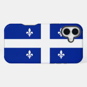 Apple iPhone 16 Plus Mate, vlag van Quebec Hoesje (Achterkant horizontaal)