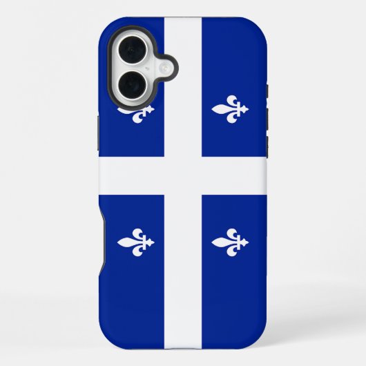 Apple iPhone 16 Plus Mate, vlag van Quebec Hoesje (Achterkant)