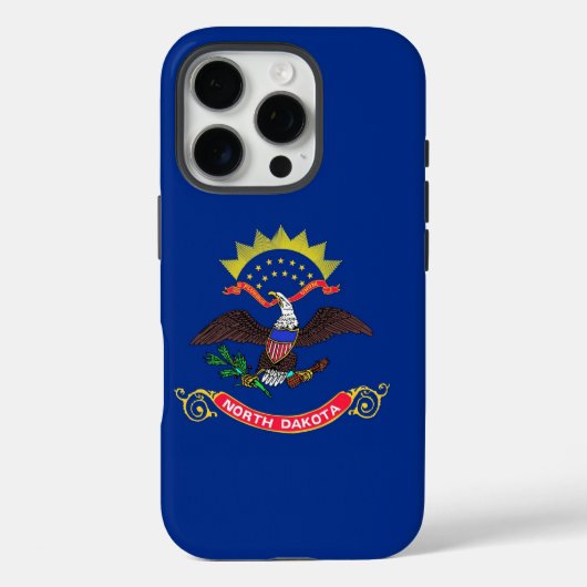 Apple iPhone 16 Pro Case-Mate, North Dakota flag Case-Mate iPhone Case (Achterkant)