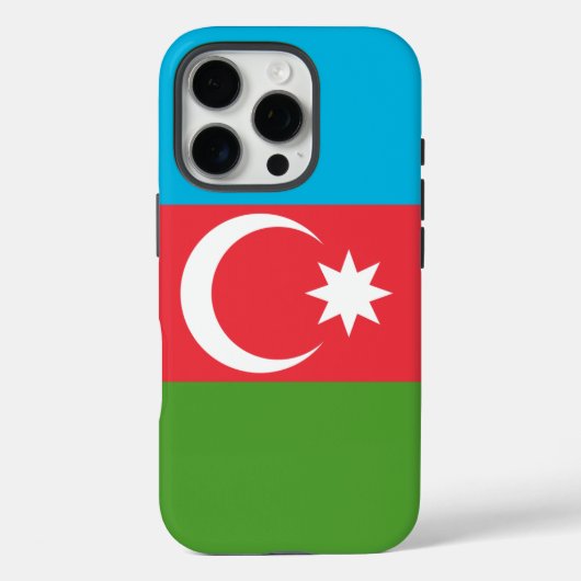Apple iPhone 16 Pro Case-Mate, vlag van Azerbeidzj Case-Mate iPhone Case (Achterkant)