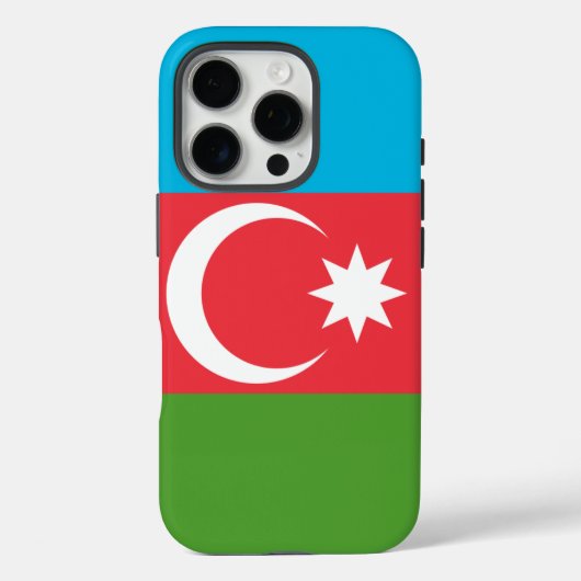 Apple iPhone 16 Pro Case-Mate, vlag van Azerbeidzj Case-Mate iPhone Case (Achterkant)