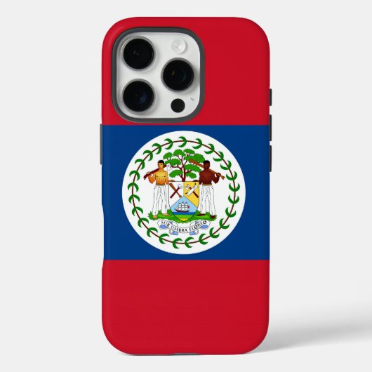 Apple iPhone 16 Pro Case-Mate, vlag van Belize Case-Mate iPhone Case (Achterkant)