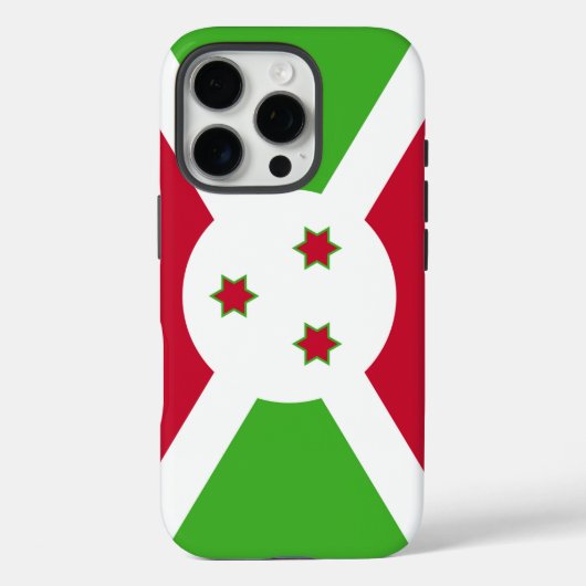 Apple iPhone 16 Pro Case-Mate, vlag van Burundi Case-Mate iPhone Case (Achterkant)