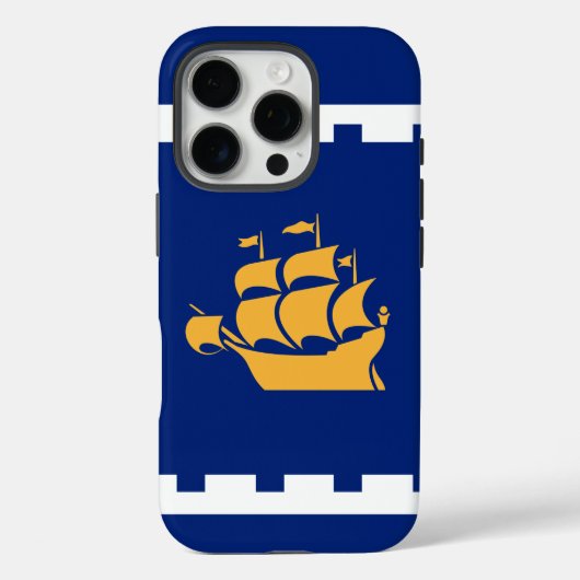 Apple iPhone 16 Pro Case-Mate, vlag van Quebec Cit Case-Mate iPhone Case (Achterkant)