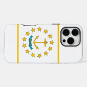 Apple iPhone 16 Pro Max Hoesje, vlag van Rhode Isl Hoesje (Achterkant horizontaal)