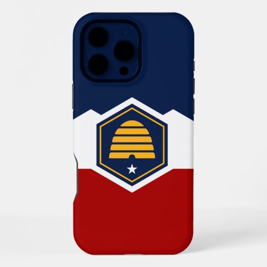 Apple iPhone 16 Pro Max, vlag van Utah Hoesje (Achterkant)