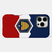 Apple iPhone 16 Pro Max, vlag van Utah Hoesje (Achterkant horizontaal)