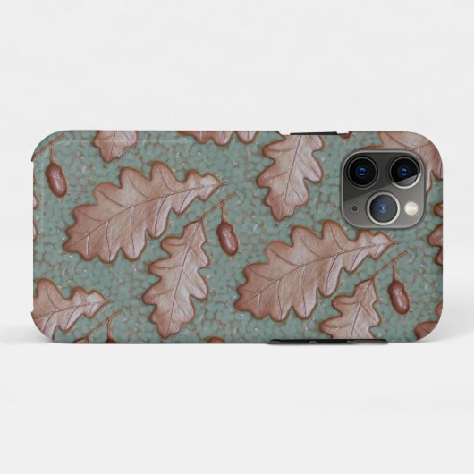 Apple iPhone hoesje met eikenbladeren (Achterkant (horizontaal))