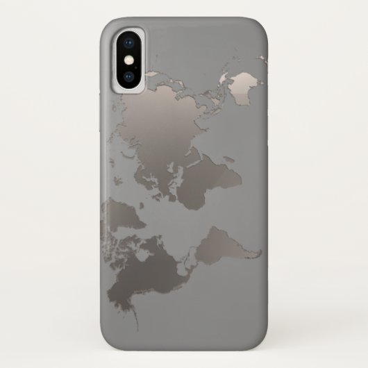 Apple iPhone X Hoesje Wereldkaart Business Travel (Achterkant)