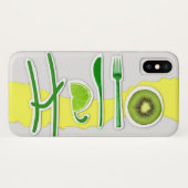Apple iPhone X Telefoon Case Green Yellow Hallo Fu (Achterkant (horizontaal))