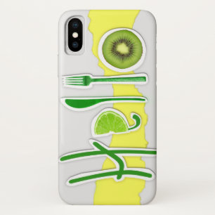 Apple iPhone X Telefoon Case Green Yellow Hallo Fu