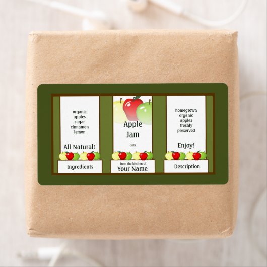Apple Jam Canning Jar Label (Insitu)