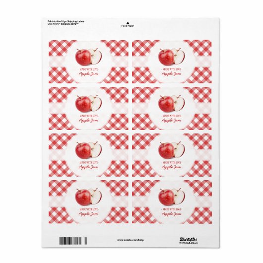 Apple Jam Jelly of Appelmoes etiketten (Full Sheet)