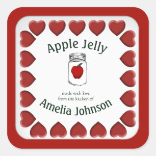 Apple Jam Made with Love Custom Vierkante Sticker