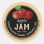 Apple Jam Sauce Jelly Label Kraft Zelfgemaakt (Voorkant)