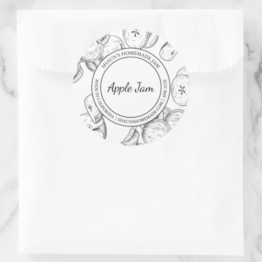Apple Jam Sketch Modern label (Tas)
