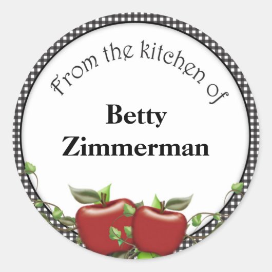 Apple Jar Label gepersonaliseerd (Voorkant)