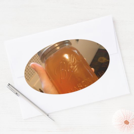 Apple Jelly Canning Jar Ovale Sticker (Envelop)
