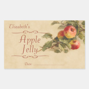 Apple jelly of canning rechthoekige sticker