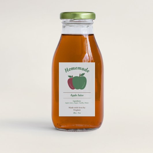 Apple Juice Bottle Label Sticker