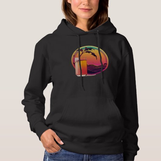 Apple Juice Synthwave 80s Retrowave Aesthetic 1 Hoodie (Voorkant)