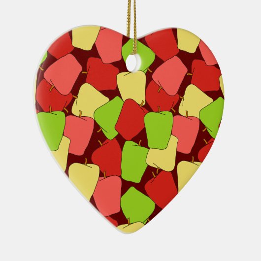 Apple Jumble Pattern Keramisch Ornament (Rechts)