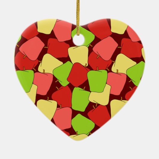 Apple Jumble Pattern Keramisch Ornament (Achterkant)