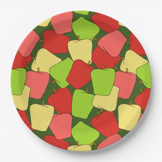 Apple Jumble Pattern Papieren Bordje (Voorkant)