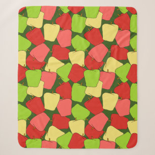 Apple Jumble Pattern Sherpa Deken