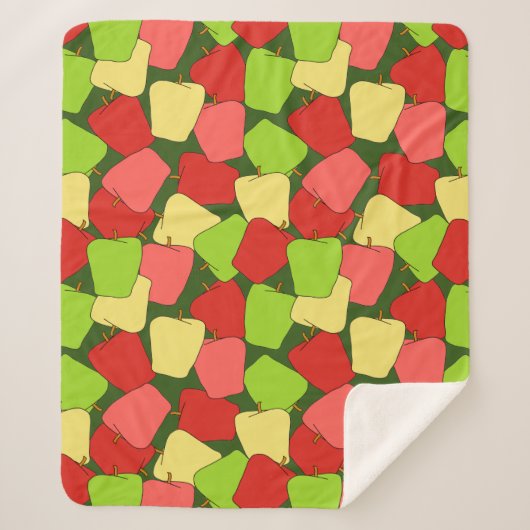 Apple Jumble Pattern Sherpa Deken (Voorkant)