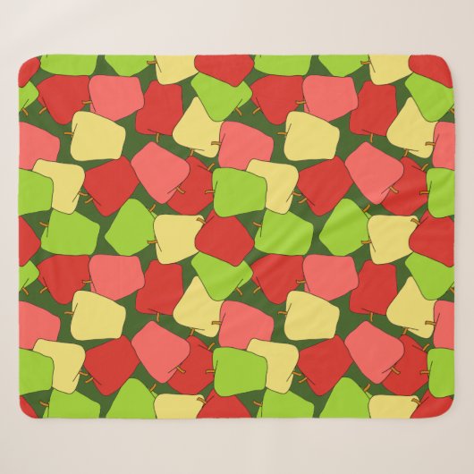 Apple Jumble Pattern Sherpa Deken (Voorkant (horizontaal))