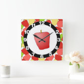 Apple Jumble Pattern Vierkante Klok (Huis)