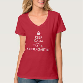 Apple Keep Calm en Teach Kleuterschool T-shirt