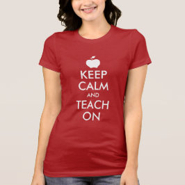 Apple Keep Calm en Teach on T-shirt