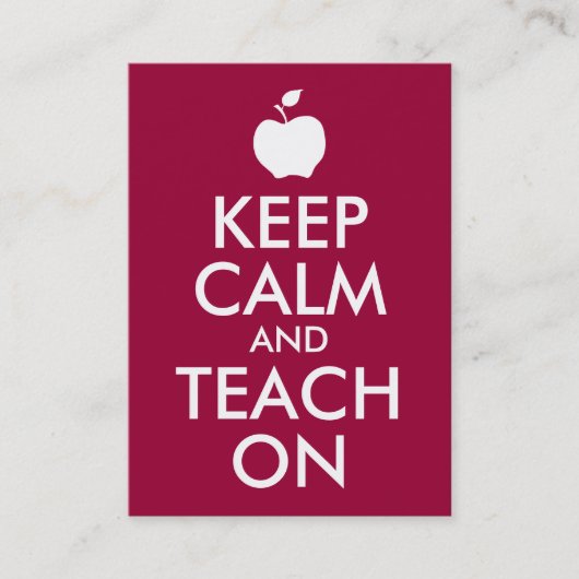 Apple Keep Calm en Teach on Visitekaartje (Voorkant)